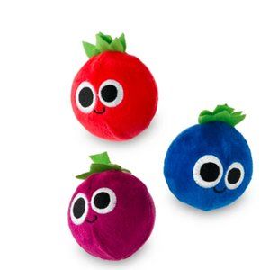 Vibrant Life Fruit Plush Dog Toy, Squeaker Ball Inside, Chew Level 1, for Small